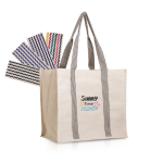 Sac en coton naturel avec anses de différentes couleurs 300 g/m2