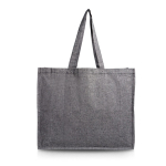 Sac en coton recyclé avec soufflet latéral 190 g/m² couleur noir vue 11