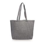 Grand sac en coton recyclé effet chiné avec soufflet 280 g/m² couleur noir vue 11