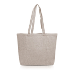 Grand sac en coton recyclé effet chiné avec soufflet 280 g/m² couleur kaki