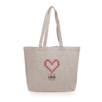 Grand sac en coton recyclé effet chiné avec soufflet 280 g/m² vue d'ambiance