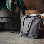 Grand sac en coton recyclé effet chiné avec soufflet 280 g/m² vue plusieurs couleurs