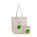 Sac pliable en coton recyclé avec poche intérieure 190 g/m² couleur beige
