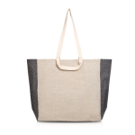 Sac en coton recyclé naturel avec côté ombré 190 g/m² couleur noir vue 11