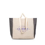 Sac en coton recyclé naturel avec côté ombré 190 g/m² couleur noir