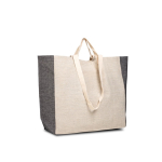 Sac en coton recyclé naturel avec côté ombré 190 g/m² couleur noir vue avec impression