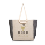 Sac en coton recyclé naturel avec côté ombré 190 g/m² vue du logo imprimé