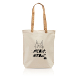 Sac en coton avec poignées en liège et rivet doré 180 g/m²