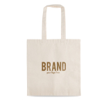 Sac durable en coton avec interlock et longues poignées 310 g/m² couleur beige vue avec impression