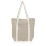 Sac de courses en coton recyclé avec poignées 310 g/m² couleur beige