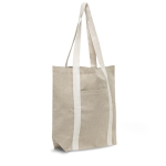 Sac de courses en coton recyclé avec poignées 310 g/m² couleur beige