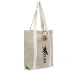 Sac de courses en coton recyclé avec poignées 310 g/m² couleur beige