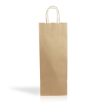 Sac en papier kraft pour bouteille de vin à anses torsadées 120g/m²