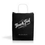 Sac en papier kraft en plusieurs couleurs et poignées courtes 90 g/m² couleur noir