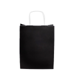 Sac en papier kraft en plusieurs couleurs et poignées courtes 90 g/m² couleur noir vue avec impression