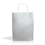 Sac en papier kraft en plusieurs couleurs et poignées courtes 90 g/m² couleur argenté