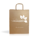Sac classique en papier kraft avec poignées courtes 90 g/m²