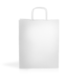 Sac en papier kraft avec poignées idéal pour faire les courses 90 g/m² couleur blanc
