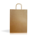 Sac de courses en papier kraft allongé avec soufflet 90 g/m² couleur naturel