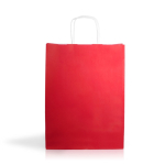 Sac en papier kraft en plusieurs couleurs avec poignées 90 g/m² couleur rouge