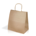Sac de courses en papier kraft avec soufflet large 100 g/m² couleur naturel