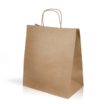 Sac classique en kraft de grande taille avec poignées 115 g/m² couleur naturel vue avec impression