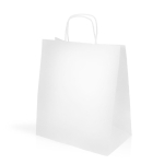 Sac classique en kraft de grande taille avec poignées 110 g/m² couleur blanc