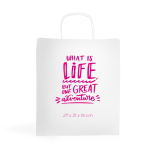 Sac classique en kraft de grande taille avec poignées 110 g/m² couleur blanc