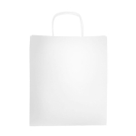 Sac classique en kraft de grande taille avec poignées 110 g/m² couleur blanc vue avec impression