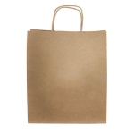 Sac kraft avec soufflet latéral résistant de 90 g/m² couleur naturel vue avec impression
