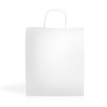 Sac cadeau écologique en papier kraft avec poignées 90 g/m² couleur blanc