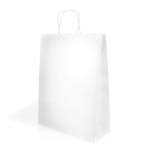 Sac écologique en papier kraft pour tout usage 100 g/m2 couleur blanc vue avec impression