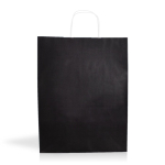 Sac écologique en papier kraft avec anses courtes 100 g/m2 couleur noir
