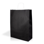 Sac écologique en papier kraft avec anses courtes 100 g/m2 couleur noir vue avec impression