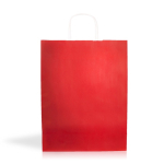 Sac écologique en papier kraft avec anses courtes 100 g/m2 couleur rouge
