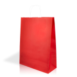 Sac écologique en papier kraft avec anses courtes 100 g/m2 couleur rouge