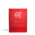 Sac écologique en papier kraft avec anses courtes 100 g/m2 couleur rouge