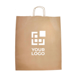 Grand sac écologique en kraft pour les courses 100 g/m² couleur naturel vue avec impression