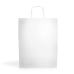 Grand sac en papier kraft avec poignées résistantes 100 g/m² couleur blanc