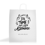 Grand sac en papier kraft avec poignées résistantes 100 g/m² couleur blanc