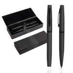 Ensemble roller et stylo avec boîte cadeau assortie, encre bleue couleur noir