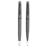 Ensemble roller et stylo avec boîte cadeau assortie, encre bleue couleur gris foncé