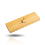 Stylos et rollers en bambou avec clip et étui, encre bleue couleur noir