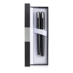 Ensemble roller et stylo en métal avec boîte matelassée, encre noire vue 2