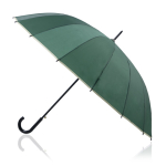 Parapluie automatique avec poignée en bois et 16 panneaux Ø120 couleur vert foncé