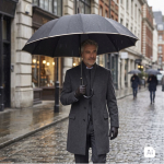 Parapluie automatique avec poignée en bois et 16 panneaux Ø 120 cm