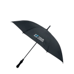 Parapluie automatique avec poignée et extérieur assortis Ø103 couleur noir vue avec impression
