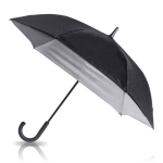Parapluie automatique en pongé avec intérieur coloré Ø132 couleur gris clair
