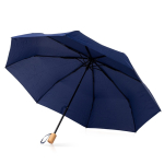 Parapluie manuel en pongé et métal avec housse et 8 panneaux Ø97 couleur bleu marine