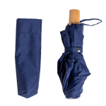 Parapluie manuel en pongé et métal avec housse et 8 panneaux Ø97 couleur bleu marine